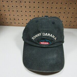 Tommy Bahama mens black embroidered distressed Relax strapback hat OS